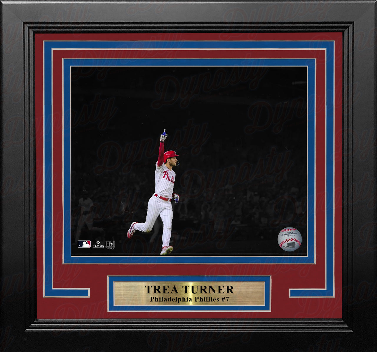 Trea Turner Celebration Philadelphia Phillies 16" x 20" Framed Blackout Baseball Photo