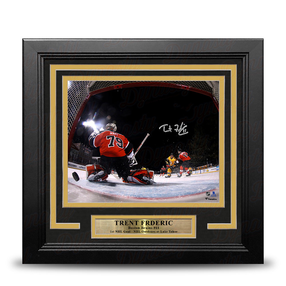 Trent Frederic First NHL Goal Boston Bruins Autographed 8" x 10" Framed Hockey Photo