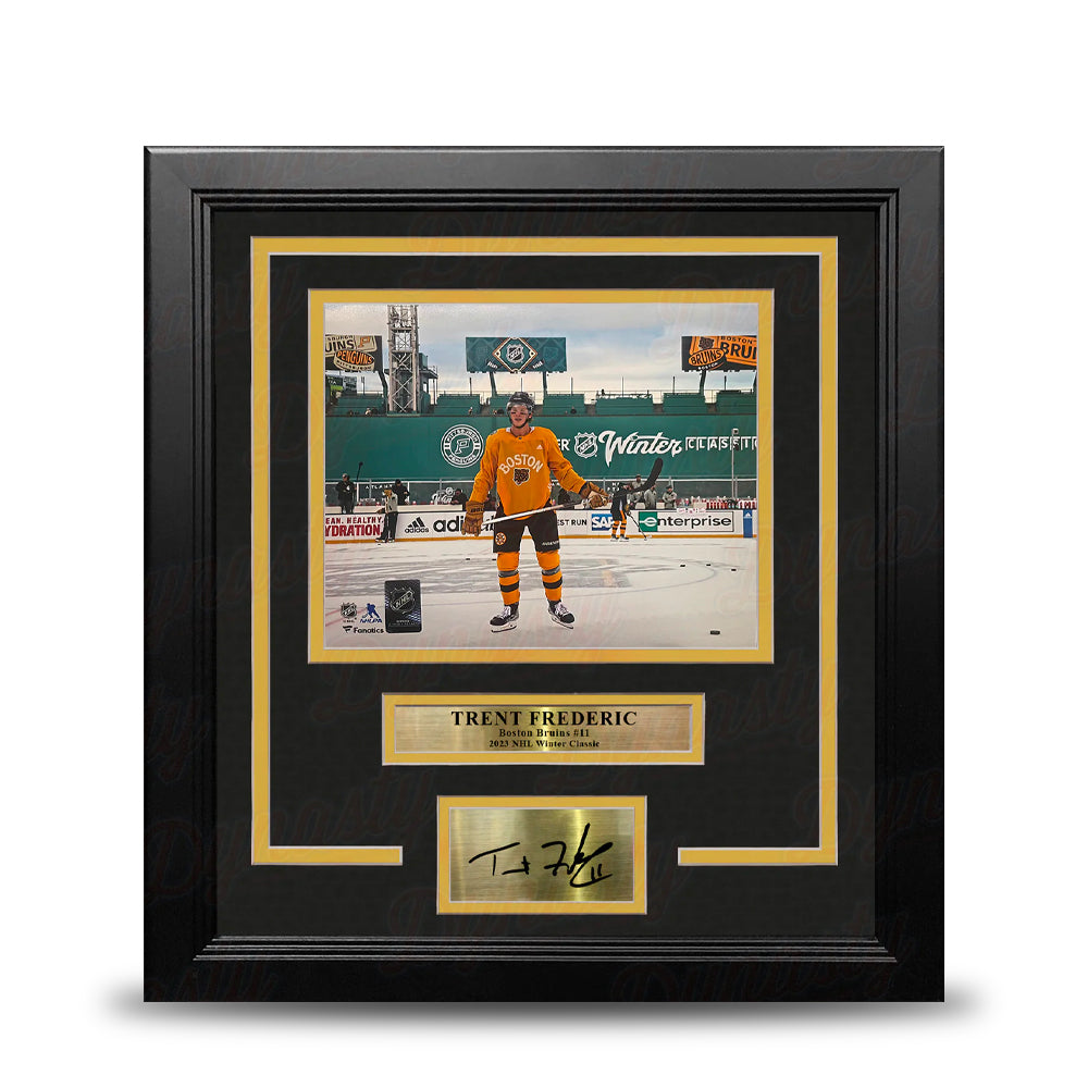 Trent Frederic Winter Classic Boston Bruins 8" x 10" Framed Hockey Photo with Engraved Autograph