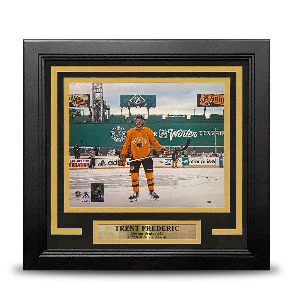 Trent Frederic Winter Classic Action Boston Bruins 8" x 10" Framed Hockey Photo