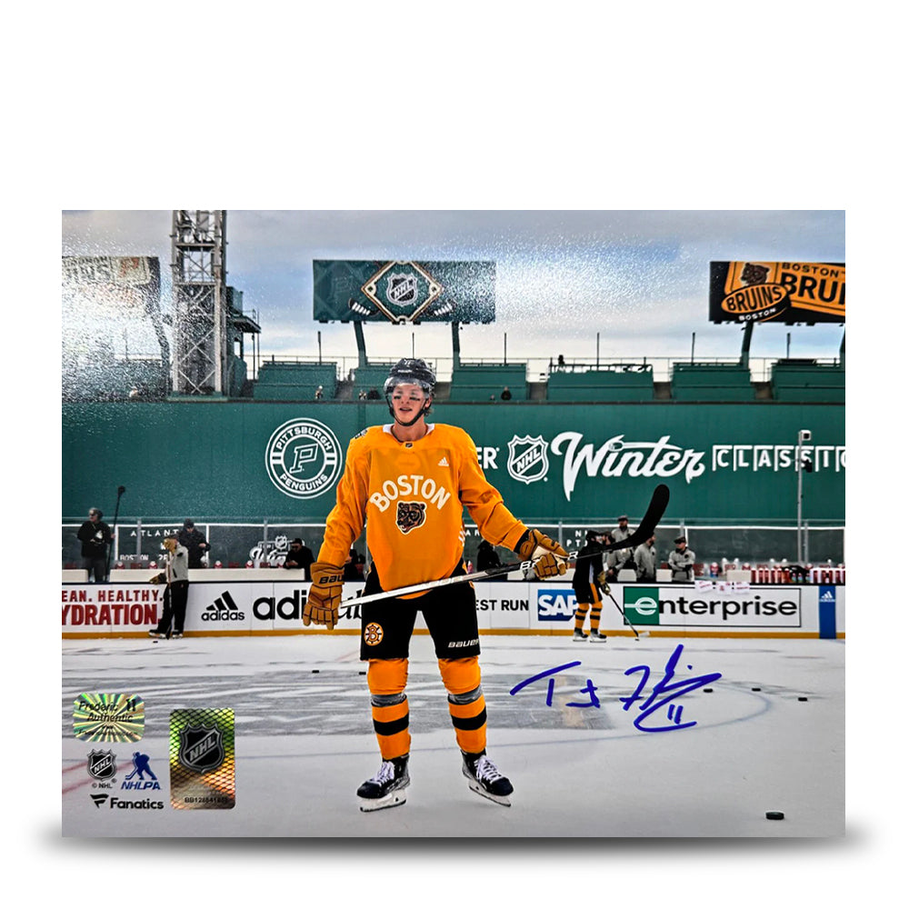 Trent Frederic Winter Classic Action Boston Bruins Autographed 11" x 14" Hockey Photo