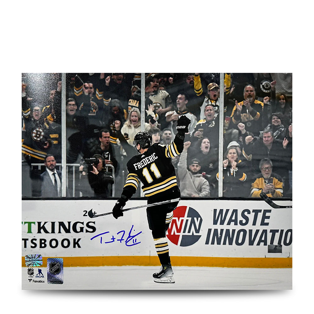 Trent Frederic Goal Celebration Boston Bruins Autographed 16" x 20" Hockey Photo