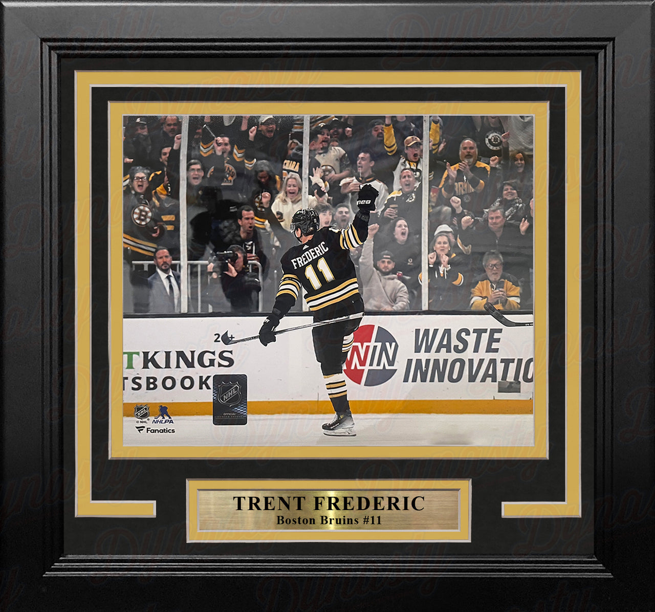 Trent Frederic Goal Celebration Boston Bruins 8" x 10" Framed Hockey Photo