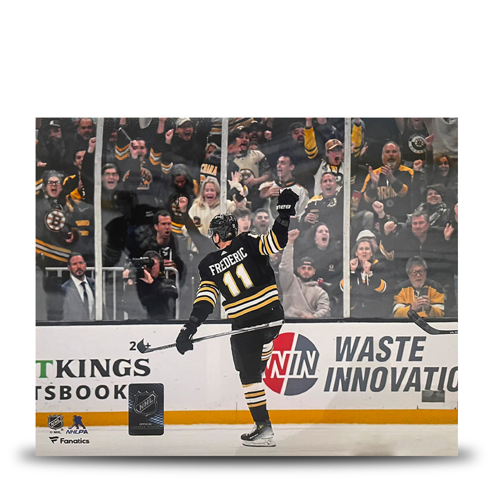 Trent Frederic Goal Celebration Boston Bruins 11" x 14" Hockey Photo