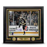 Trent Frederic Goal Celebration Boston Bruins Autographed 11" x 14" Framed Hockey Photo - Dynasty Sports & Framing 