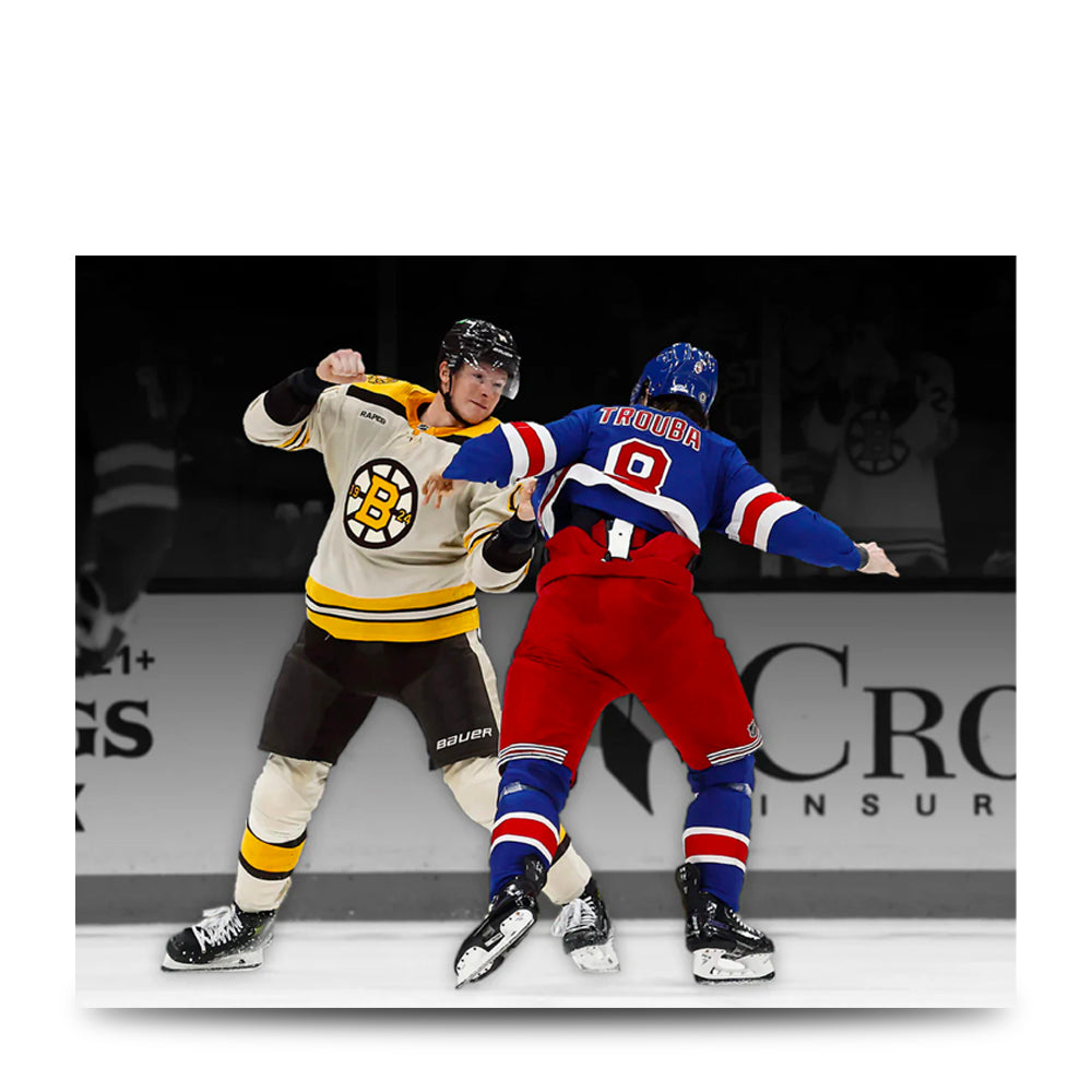 Trent Frederic Fighting Action Boston Bruins Hockey Photo