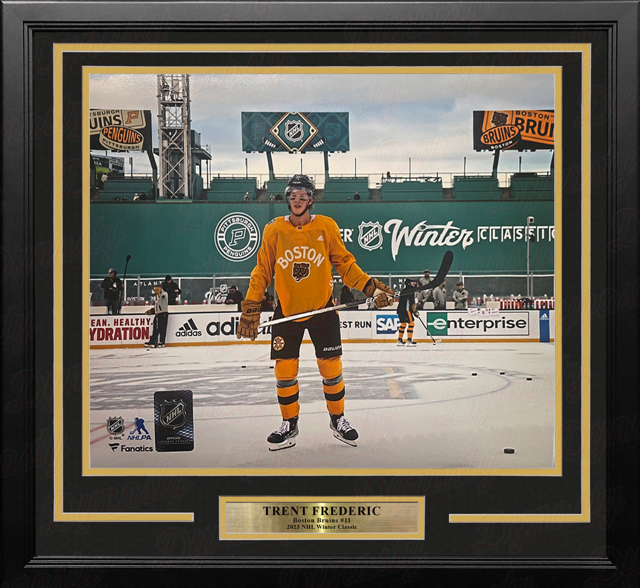 Trent Frederic Winter Classic Action Boston Bruins 11" x 14" Framed Hockey Photo