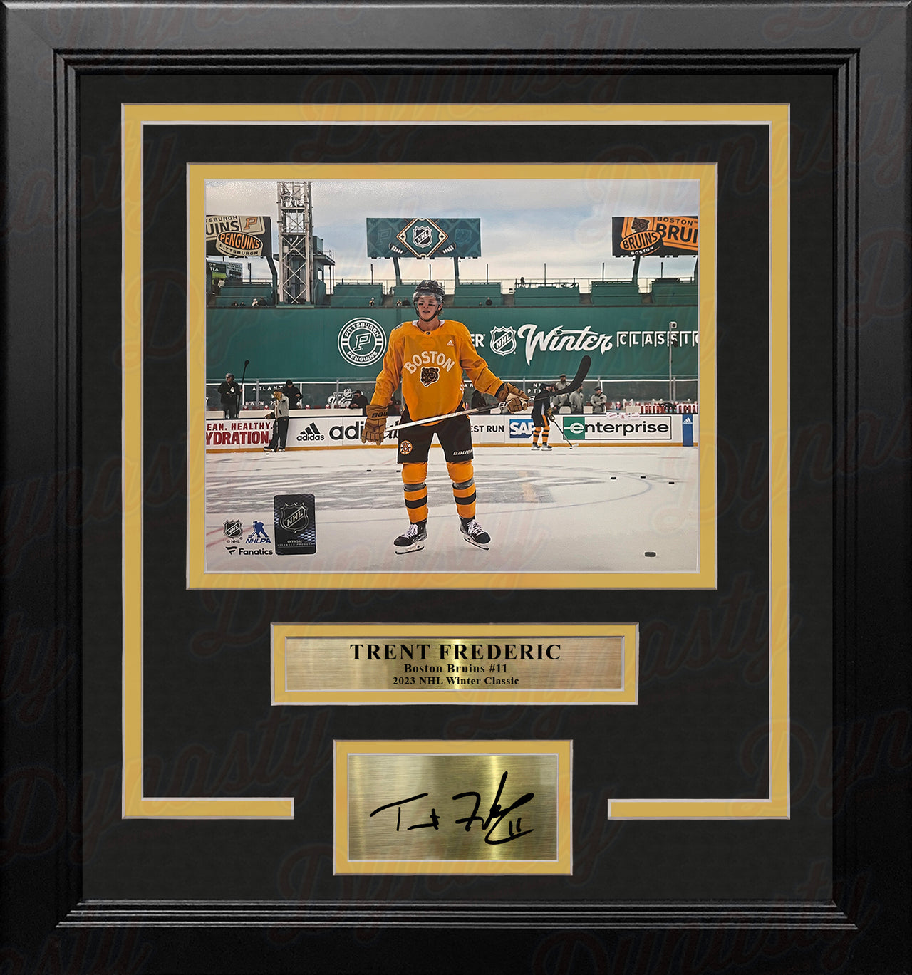 Trent Frederic Winter Classic Boston Bruins 8" x 10" Framed Hockey Photo with Engraved Autograph