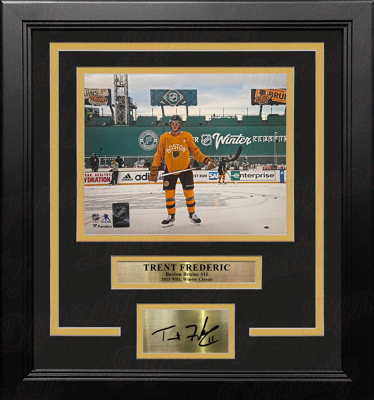 Trent Frederic Winter Classic Boston Bruins 11" x 14" Framed Hockey Photo with Engraved Autograph
