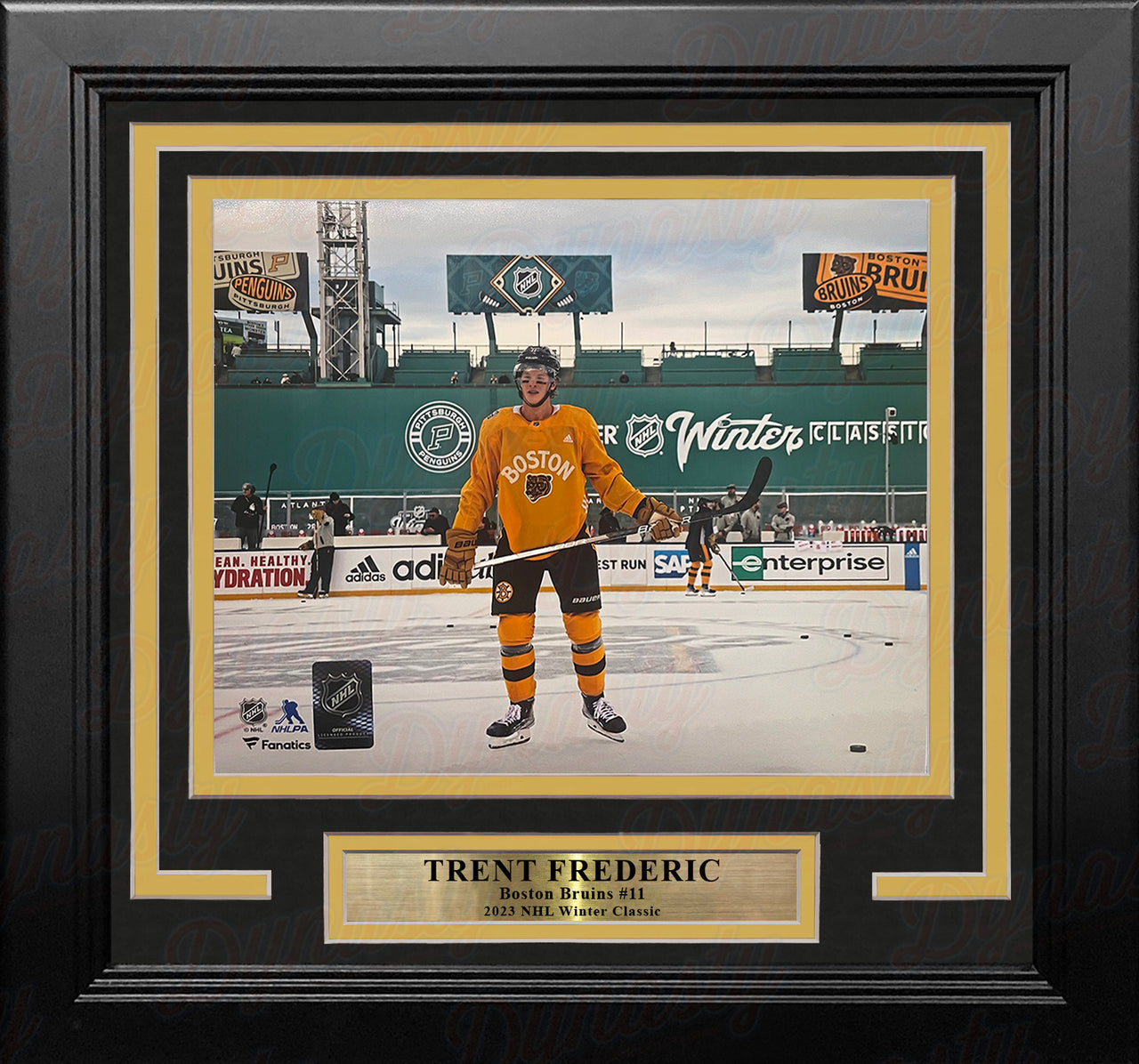 Trent Frederic Winter Classic Action Boston Bruins 8" x 10" Framed Hockey Photo