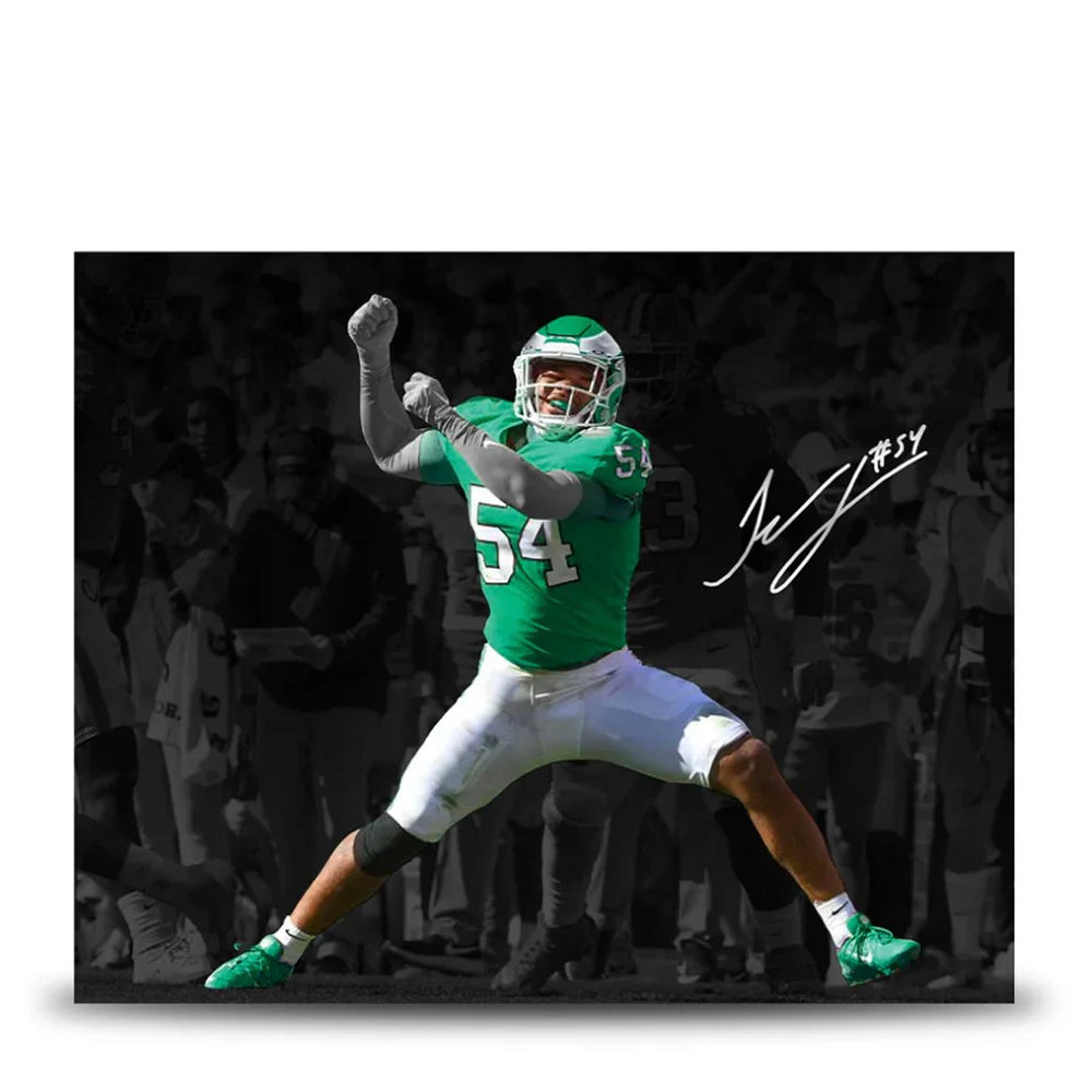Jeremiah Trotter, Jr. Blackout Philadelphia Eagles Autographed 11" x 14" Football Photo