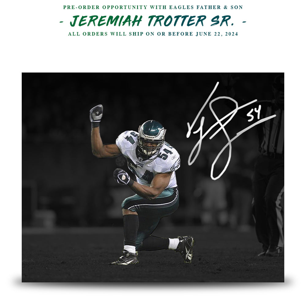 Jeremiah Trotter, Sr. Autograph Philadelphia Eagles Football Photo | Pre-Sale Opportunity
