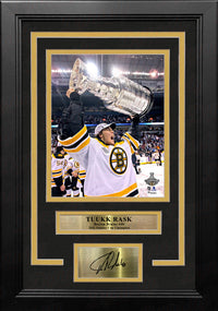 Tuukka Rask Stanley Cup Boston Bruins 8" x 10" Framed Hockey Photo with Engraved Autograph - Dynasty Sports & Framing 