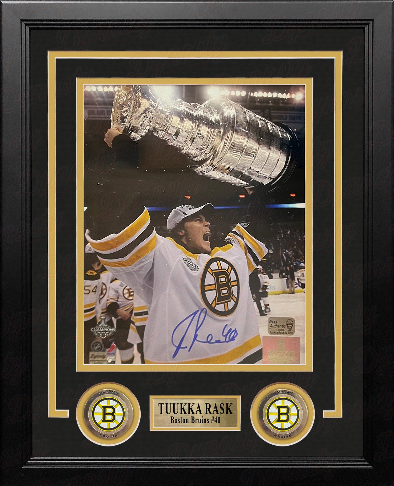 Tuukka Rask 2011 Stanley Cup Trophy Boston Bruins Autographed 8" x 10" Framed Hockey Photo