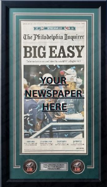 Philadelphia Eagles Super Bowl LIX Championship Newspaper Frame