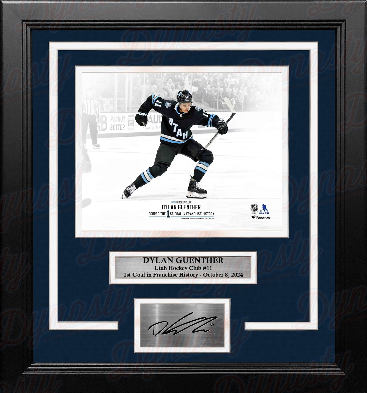 Dylan Guenther Utah Hockey Club First Goal in Franchise History 8x10 Photo with Engraved Autograph