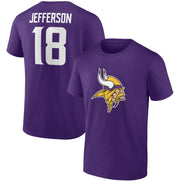 Justin Jefferson Minnesota Vikings Icon Name & Number T-Shirt - Purple - Dynasty Sports & Framing 