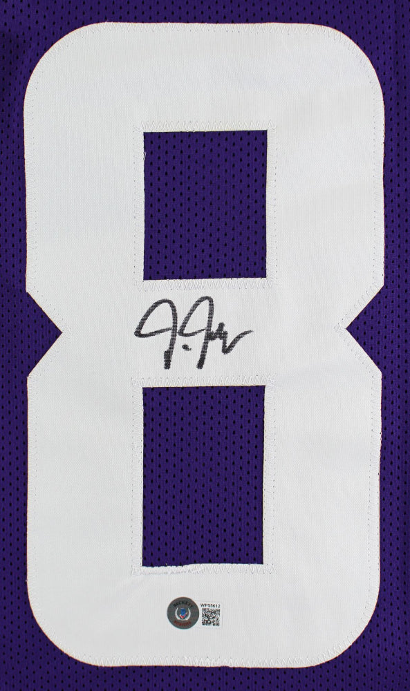 Justin Jefferson Minnesota Vikings Autographed Purple Football Jersey - Beckett Authenticated