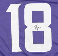 Justin Jefferson Minnesota Vikings Autographed Purple Football Jersey - JSA Authenticated