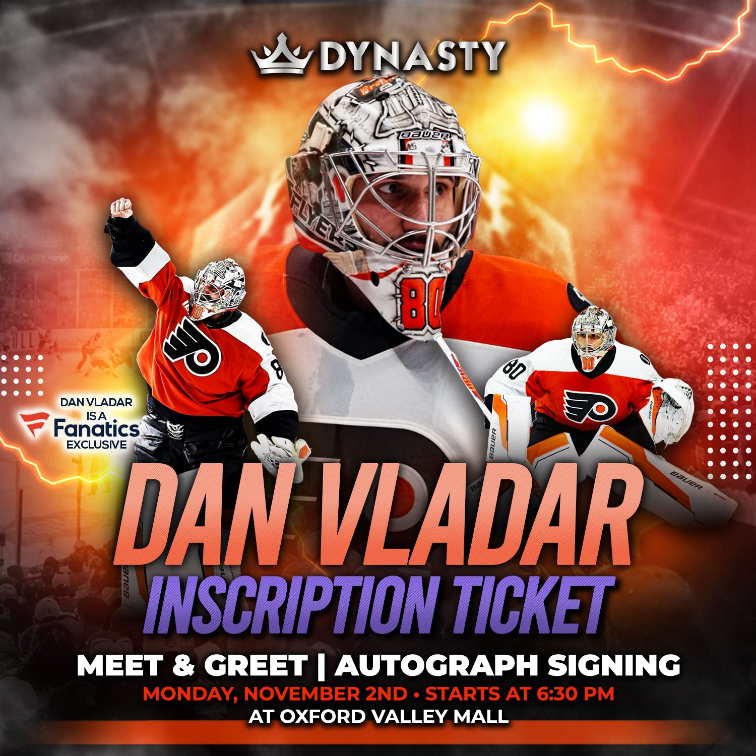 Dan Vladar Flyers Inscription Ticket (Add-On)