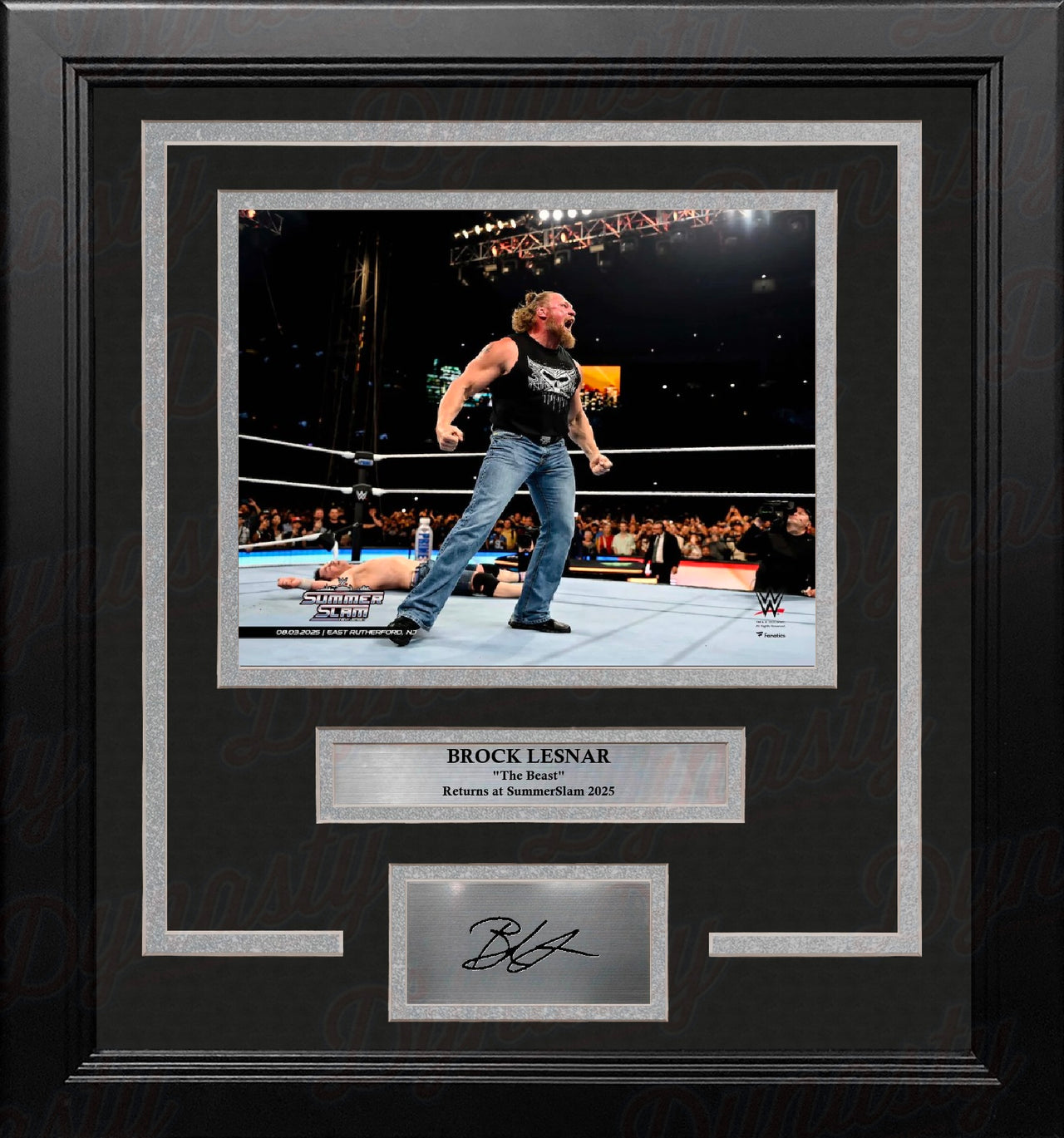 Brock Lesnar Returns at SummerSlam 8" x 10" Framed WWE Wrestling Photo with Engraved Autograph