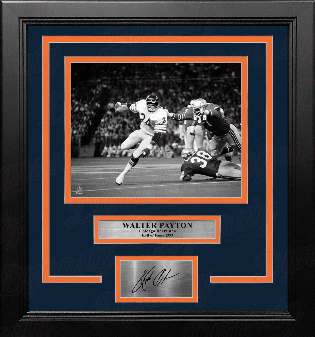 Walter Payton Black & White Action Chicago Bears 8" x 10" Framed Football Photo with Engraved Autograph