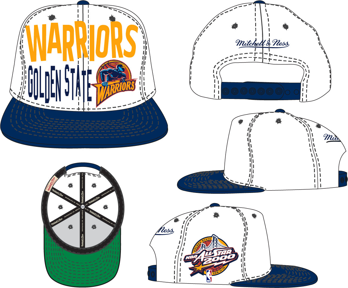 Golden State Warriors Mitchell & Ness Toss Up Snapback Vintage Hat