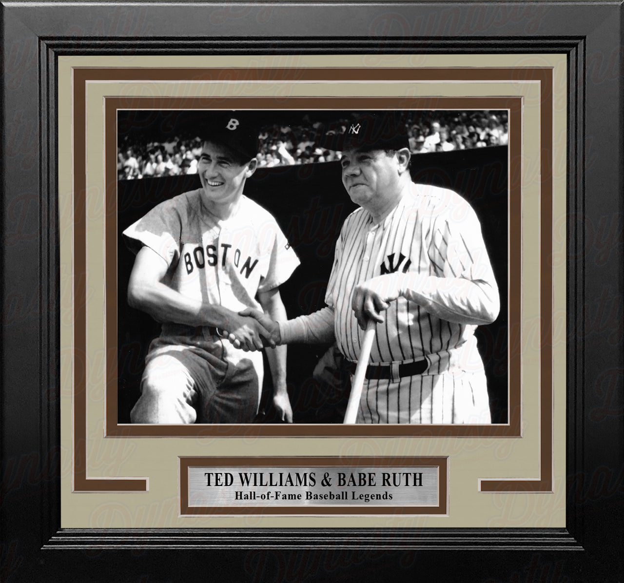 Ted Williams and Babe Ruth 8" x 10" Framed Baseball Legends Photo