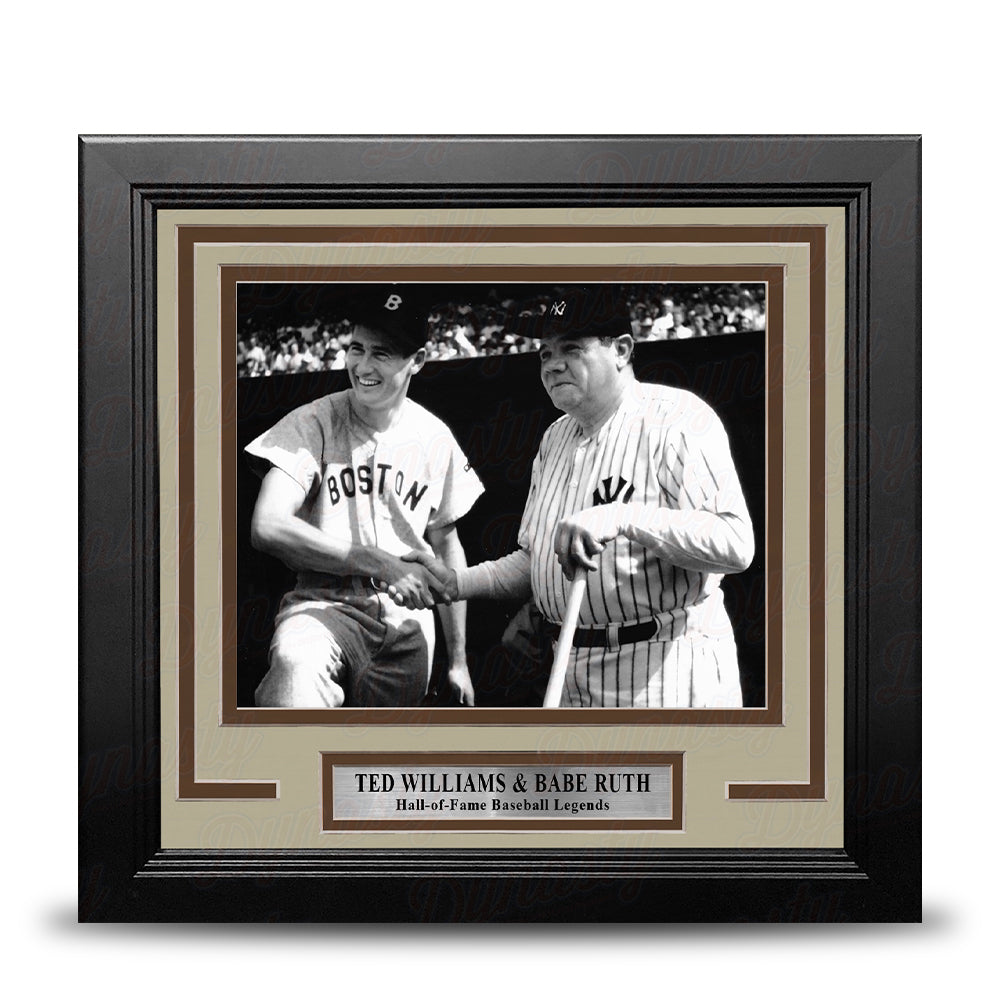 Ted Williams and Babe Ruth 8" x 10" Framed Baseball Legends Photo