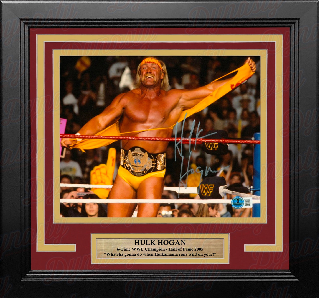 Hulk Hogan Championship Entrance Autographed Framed 8" x 10" WWE Wrestling Photo