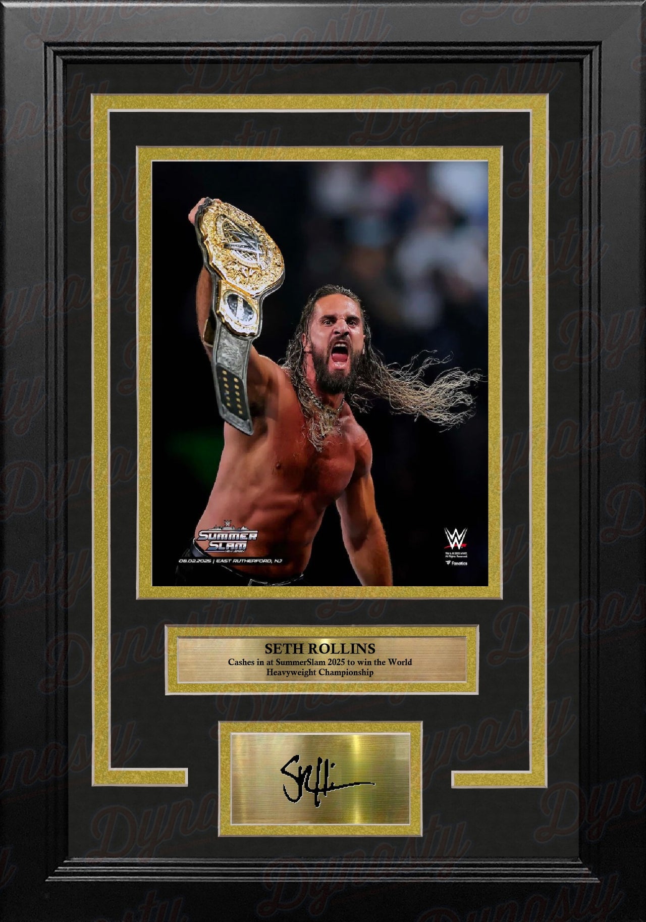Seth Rollins World Championship SummerSlam Cash-In 8" x 10" Framed Photo with Engraved Autograph