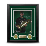 Xavier Tillman 2024 NBA Trophy Autographed Boston Celtics 8" x 10" Framed Championship Photo - Dynasty Sports & Framing 