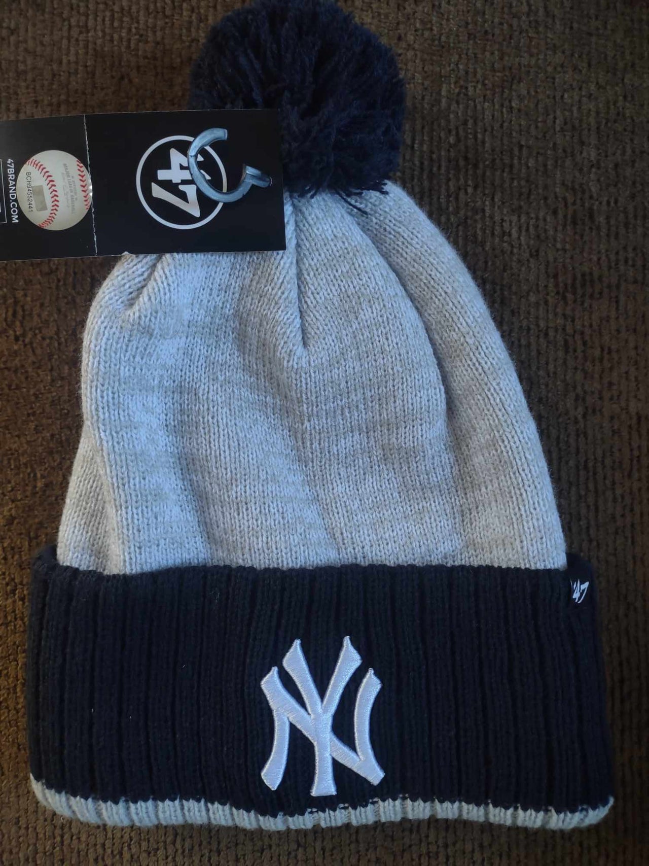 New York Yankees '47 Brand Coverage Pom Knit Hat
