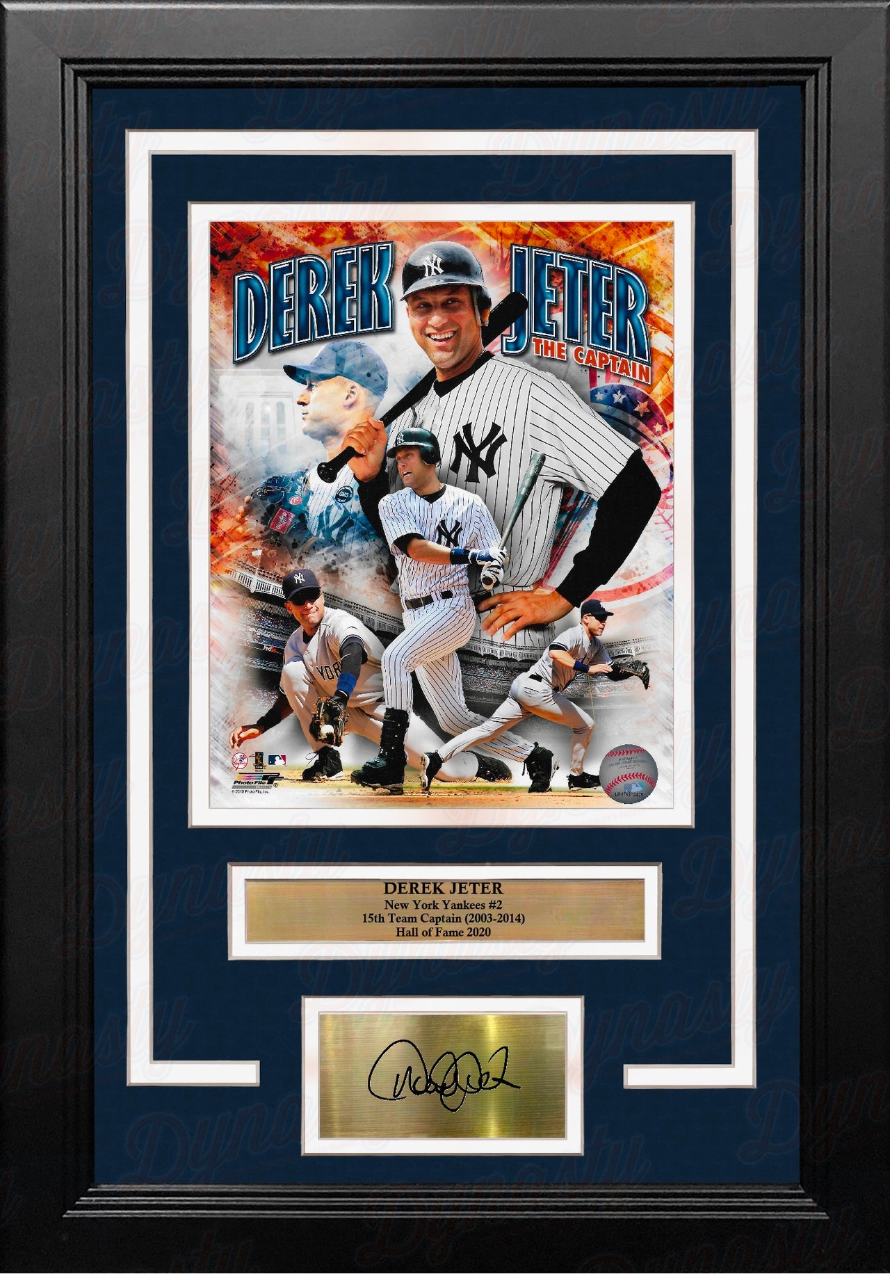 Derek Jeter Captain Collage New York Yankees 8" x 10" Framed Baseball Photo with Engraved Autograph
