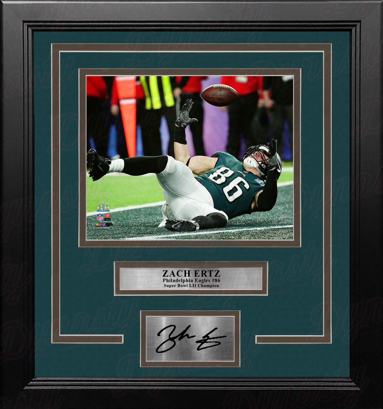 Zach Ertz Philadelphia Eagles Super Bowl LII Touchdown 8" x 10" Framed Football Photo with Engraved Autograph