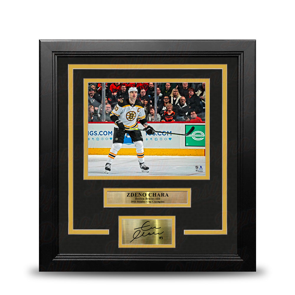 Zdeno Chara in Action Boston Bruins 8" x 10" Framed Hockey Photo with Engraved Autograph