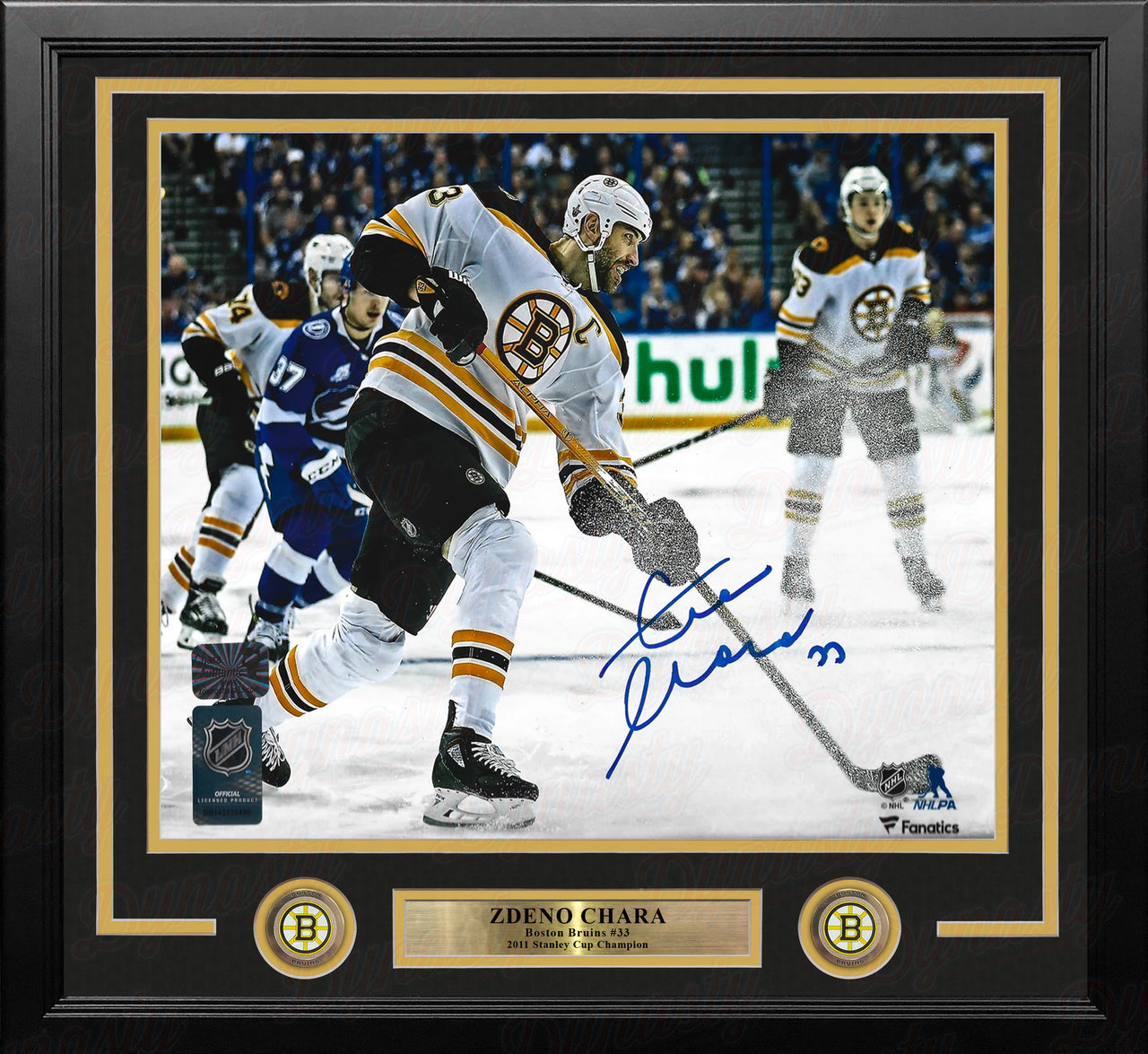 Zdeno Chara in Action Boston Bruins Autographed 11" x 14" Framed Hockey Photo