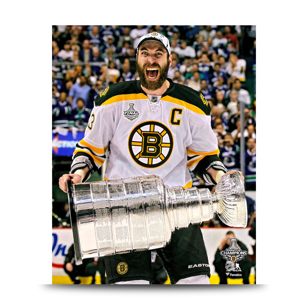 Zdeno Chara Hoists The Stanley Cup Boston Bruins Hockey Photo