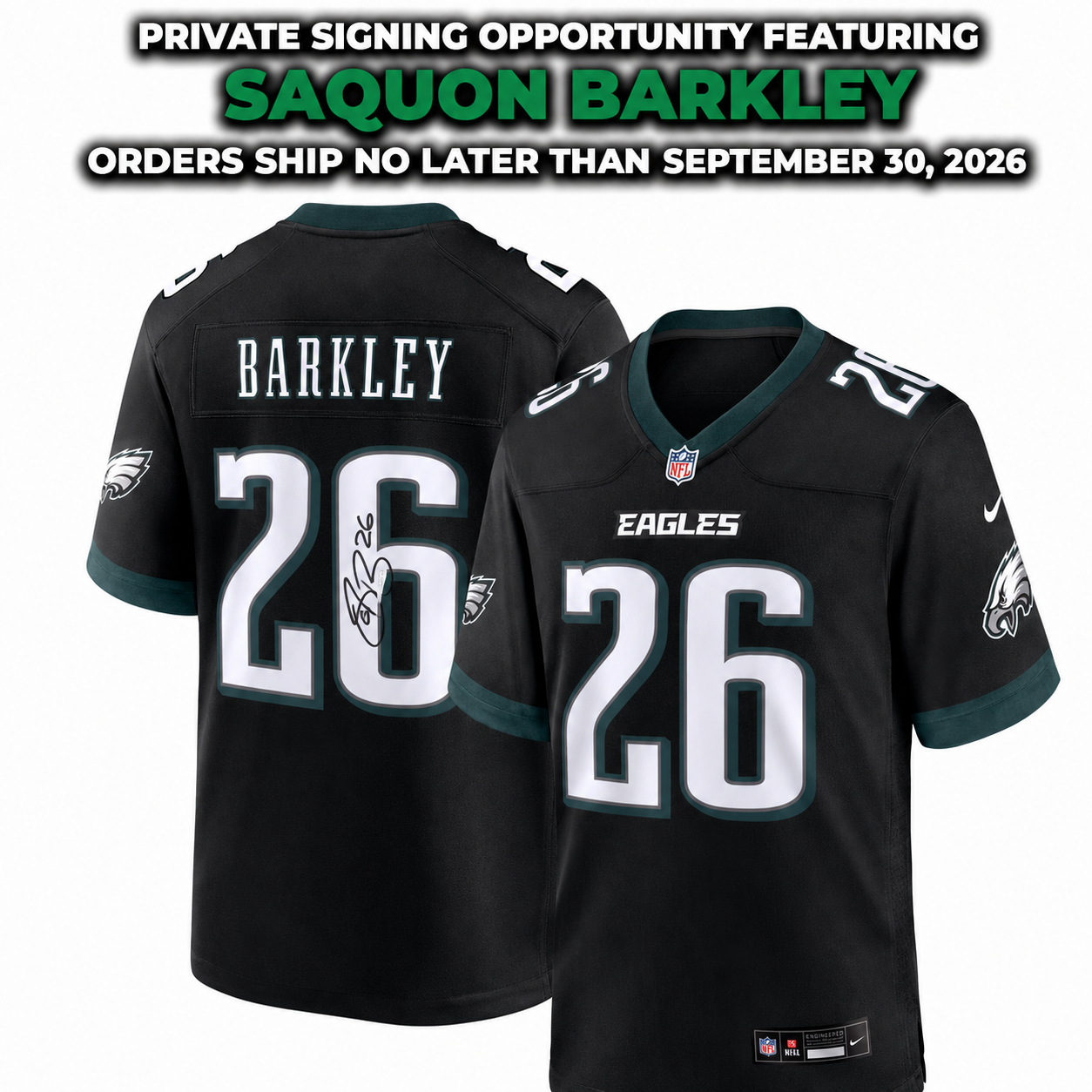 Saquon Barkley Philadelphia Eagles Autographed Nike Jersey | Pre-Sale Opportunity