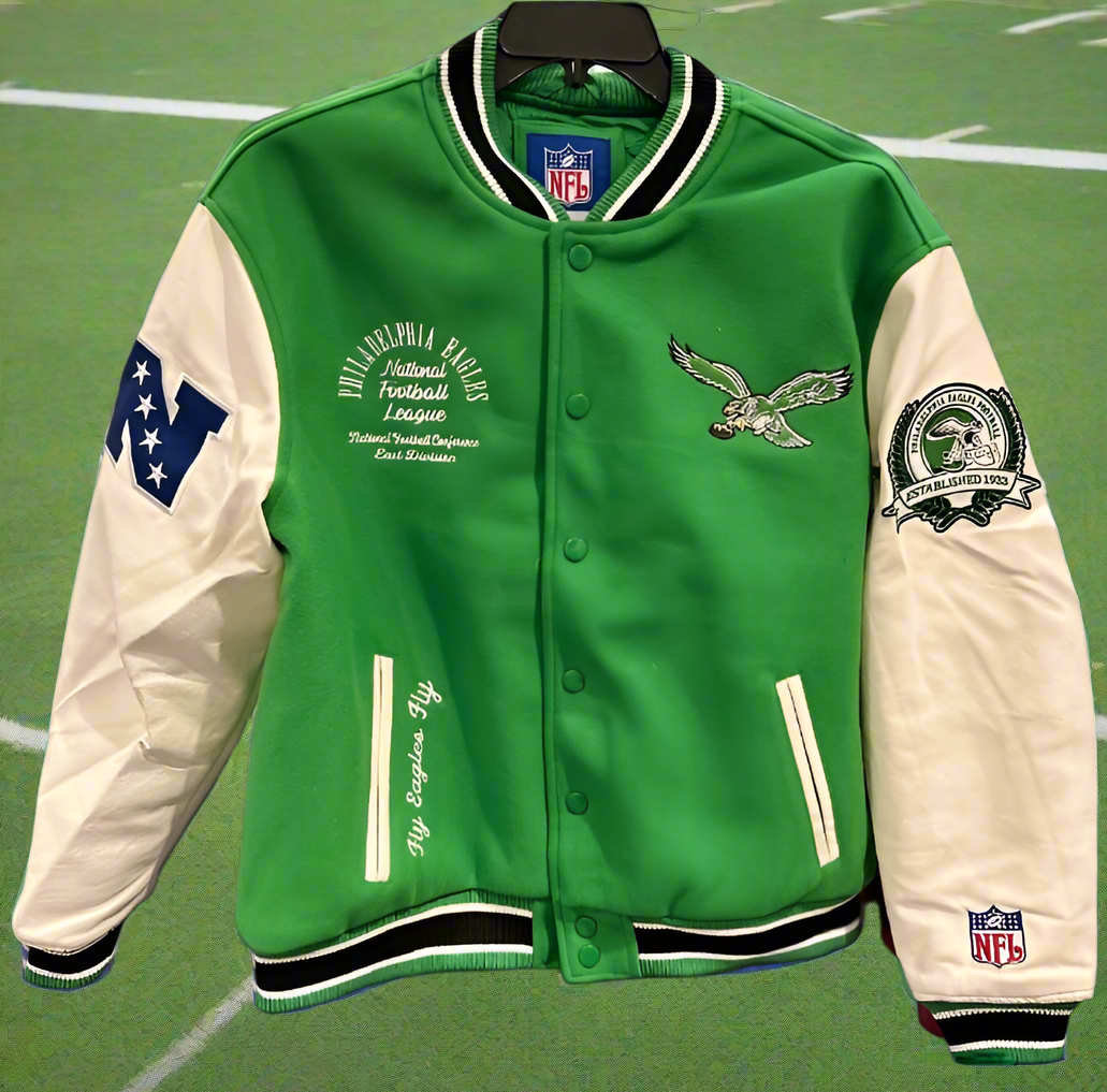 Philadelphia Eagles Throwback Kelly Green Bomber Jacket