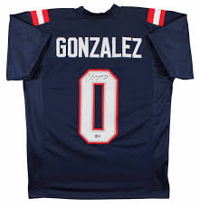Christian Gonzalez New England Patriots Autographed Football Jersey
