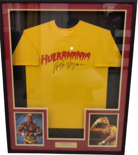 Hulk Hogan Autographed Framed Hulkamania Wrestling T-Shirt
