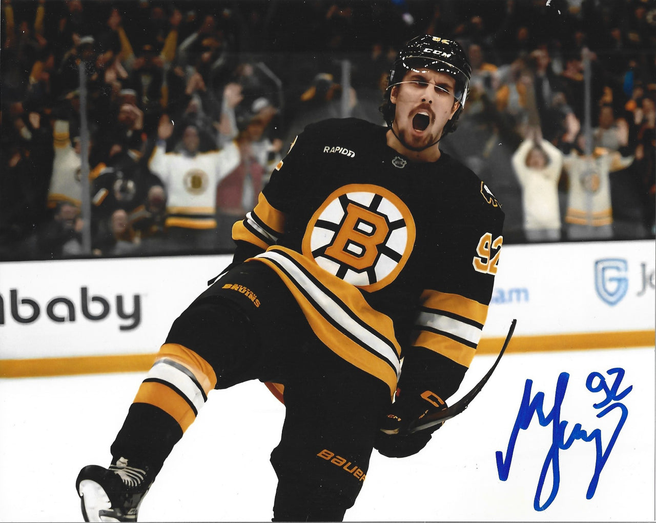Marat Khusnutdinov Celebration Boston Bruins Autographed 8" x 10" Hockey Photo