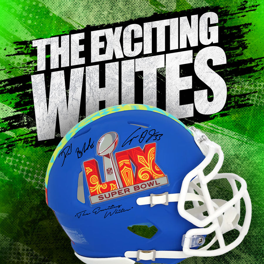 Cooper DeJean & Reed Blankenship Philadelphia Eagles Autographed Super Bowl Helmet - Exciting Whites