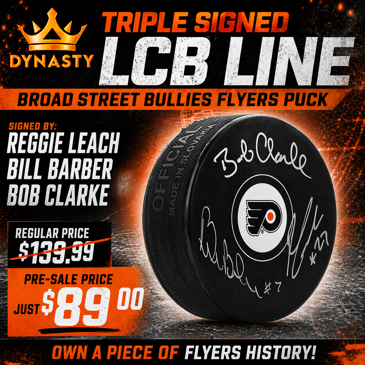 Philadelphia Flyers LCB Line Autographed Logo Puck | Pre-Sale Opportunity