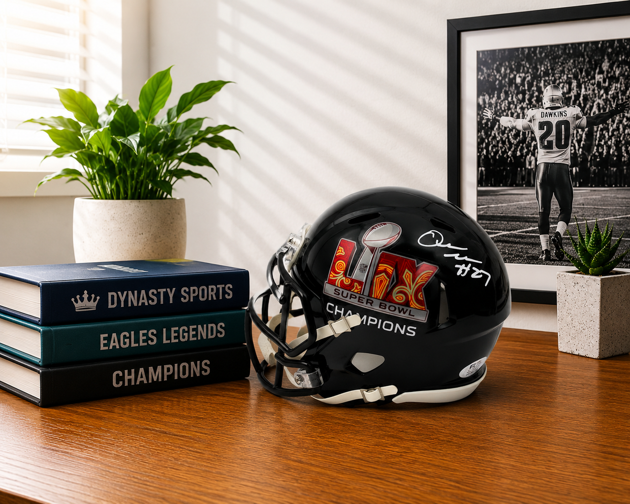 Quinyon Mitchell Philadelphia Eagles Autographed Super Bowl LIX Champions Mini-Helmet