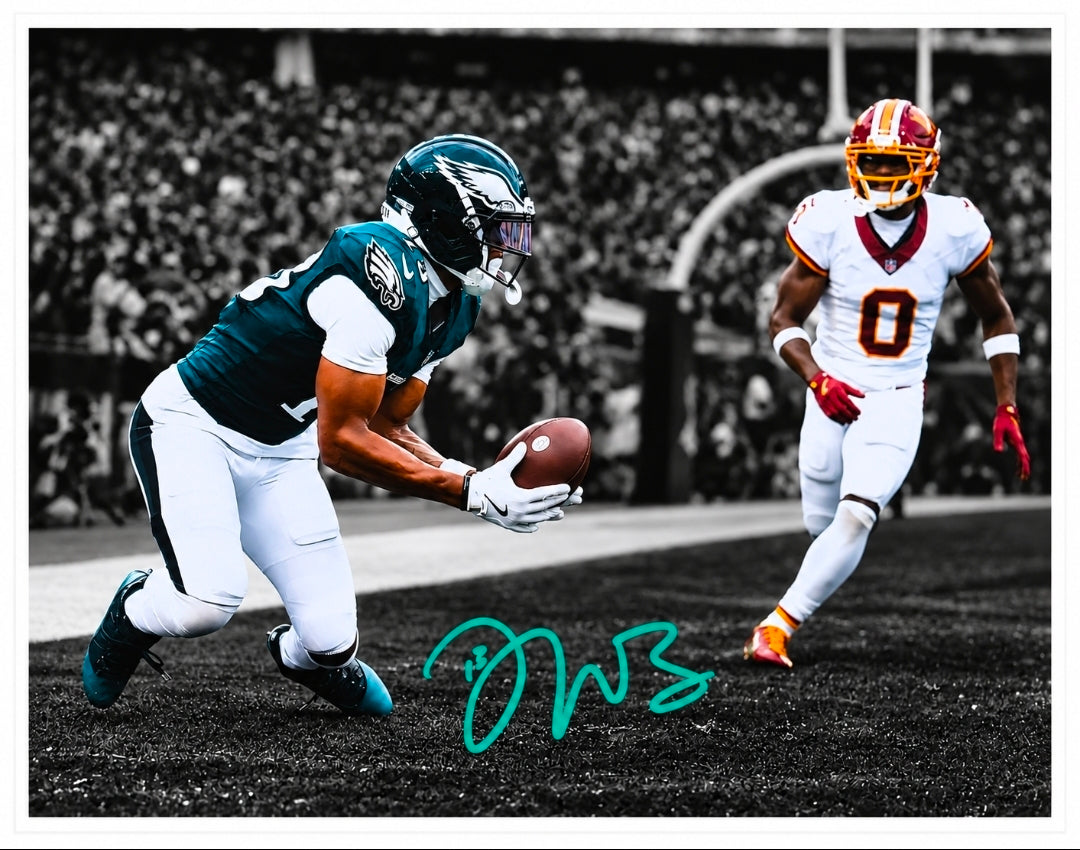 Dontayvion Wicks Philadelphia Eagles Autographed 1st Eagles Touchdown 8" x 10" Photograph