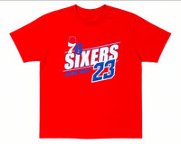 Philadelphia 76ers Lebron James Red Player Name & Number T-Shirt