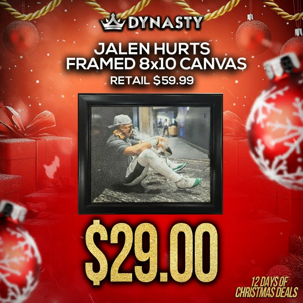 Jalen Hurts Cigar & Trophy Philadelphia Eagles Super Bowl Champions 8" x 10" Framed Football Canvas