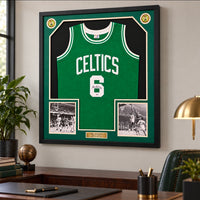Bill Russell Boston Celtics Autographed Framed Green Basketball Jersey
